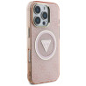 Guess IML Metal Glitter 4G Circle Triangle MagSafe for iPhone 16 Pro / pink