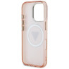 Guess IML Metal Glitter 4G Circle Triangle MagSafe for iPhone 16 Pro / pink