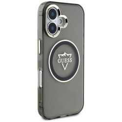 Guess IML Metal Mountain Logo MagSafe Case for iPhone 16 / black