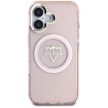 Case Guess IML Metal Mountain Logo MagSafe for iPhone 16 / pink