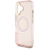 Case Guess IML Metal Mountain Logo MagSafe for iPhone 16 / pink