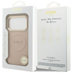 Guess Peony Hot Stamp MagSafe Case for iPhone 17 Pro / pink