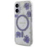 Case Guess Resin Flowers Glitter MagSafe for iPhone 16 / purple
