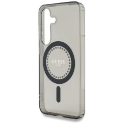 Case Guess Rhinestones Printed Classic Logo MagSafe for Samsung Galaxy S25 / black