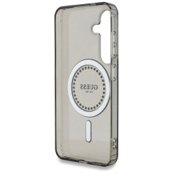 Case Guess Rhinestones Printed Classic Logo MagSafe for Samsung Galaxy S25 / black