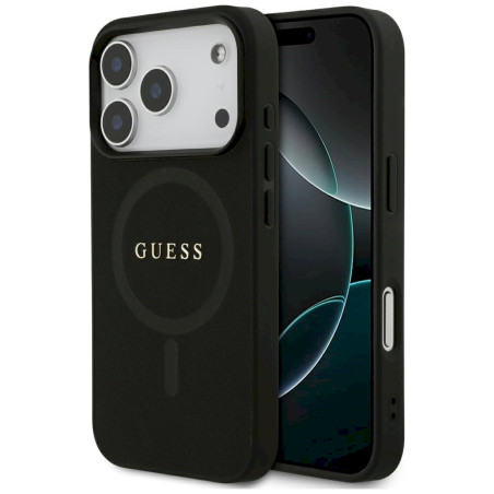 Guess Saffiano Classic Logo MagSafe Case for iPhone 17 Pro / Black
