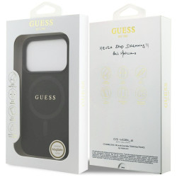 Guess Saffiano Classic Logo MagSafe Case for iPhone 17 Pro / Black