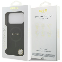 Guess Saffiano Classic Logo MagSafe Case for iPhone 17 Pro Max / Black