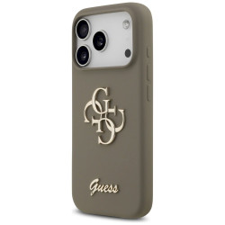Guess Silicone Big 4G Script Case for iPhone 17 Pro / brown