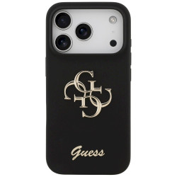Guess Silicone Big 4G Script case for iPhone 17 Pro / black