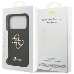 Guess Silicone Big 4G Script case for iPhone 17 Pro / black