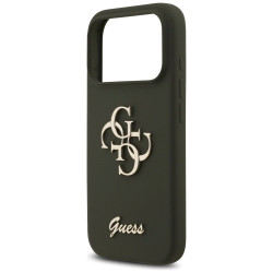 Guess Silicone Big 4G Script case for iPhone 17 Pro / khaki