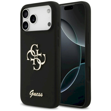 Guess Silicone Big 4G Script case for iPhone 17 Pro Max / black