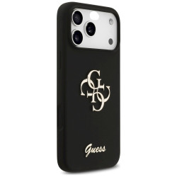 Guess Silicone Big 4G Script case for iPhone 17 Pro Max / black