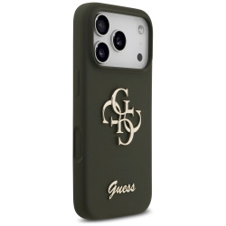 Guess Silicone Big 4G Script case for iPhone 17 Pro Max / khaki