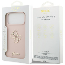 Guess Silicone Big 4G Script Case for iPhone 17 Pro Max / Pink