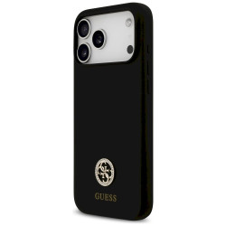 Guess Silicone Logo Strass 4G MagSafe Case for iPhone 17 Pro Max / black