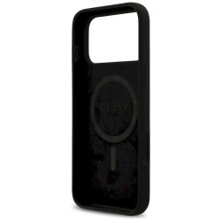 Guess Silicone Logo Strass 4G MagSafe Case for iPhone 17 Pro Max / black