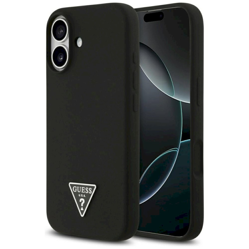 Case Guess Silicone Triangle Logo MagSafe for iPhone 17 / black