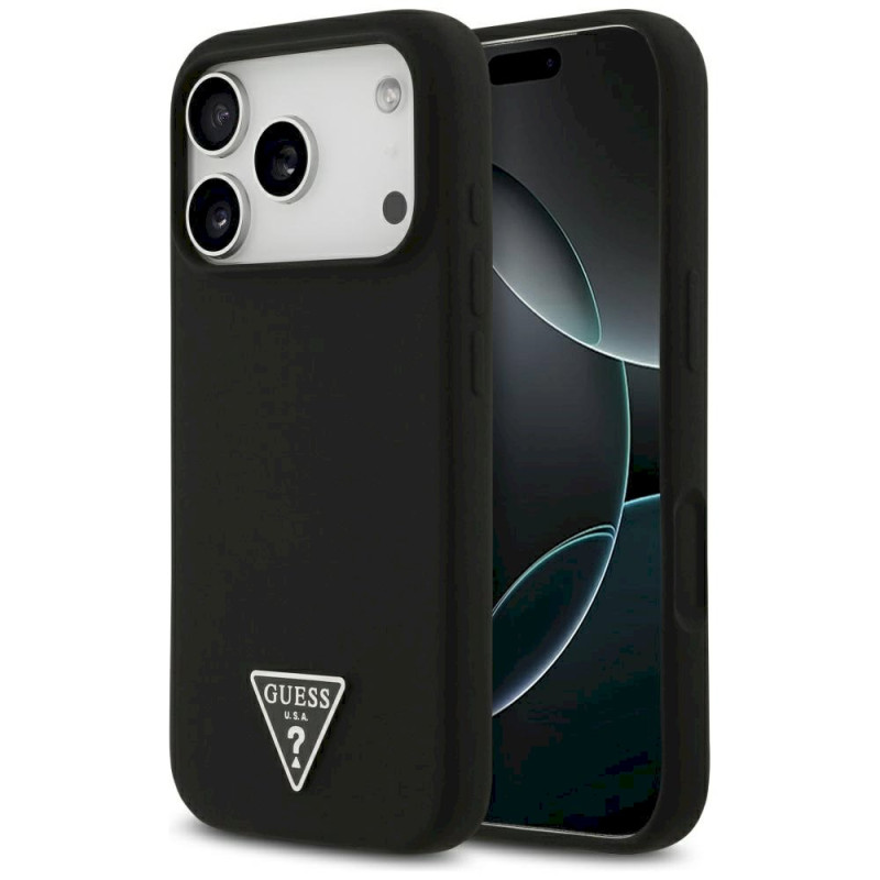 Case Guess Silicone Triangle Logo MagSafe for iPhone 17 Pro Max / black