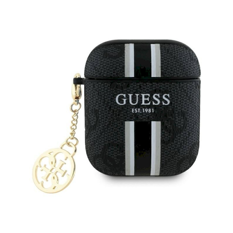 Guess GUA2P4RPSK AirPods 1/2 Cover 4G Printed Stripes Charm / black
