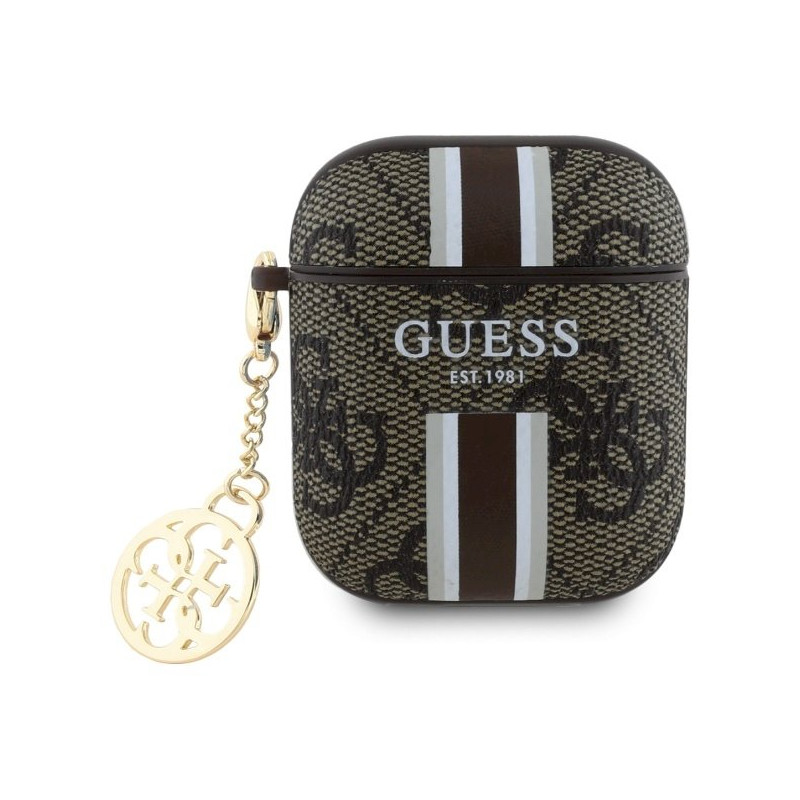 Guess GUA2P4RPSW AirPods 1/2 Cover 4G Printed Stripes Charm / brown