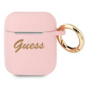 Guess GUA2SSSI AirPods cover Silicone Vintage Script / pink