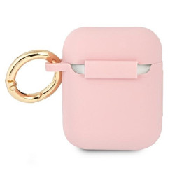 Guess GUA2SSSI AirPods cover Silicone Vintage Script / pink