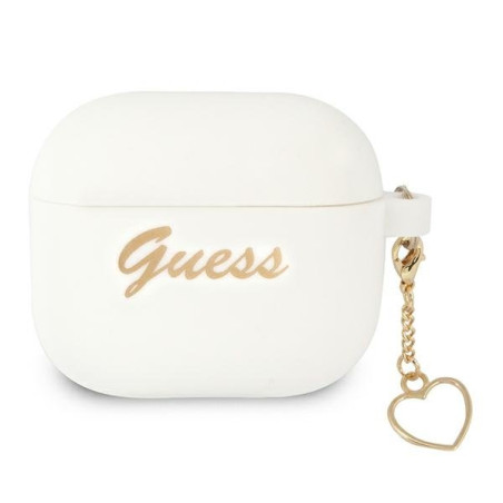 Guess GUA3LSCHSH AirPods 3 cover Silicone Charm Heart Collection / white