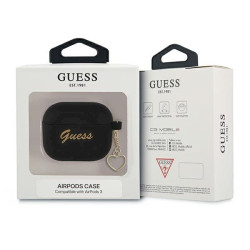 Guess GUA3LSCHSK AirPods 3 cover Silicone Charm Heart Collection / black