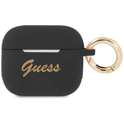 Guess GUA3SSSK AirPods 3 cover Silicone Vintage Script / black