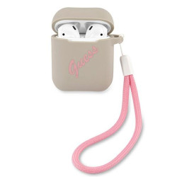 Guess GUACA2LSVSGP AirPods cover Silicone Vintage / grey pink