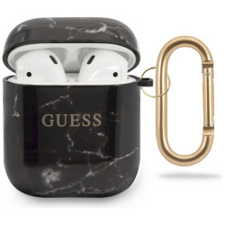 Guess GUACA2TPUMABK AirPods cover Marble Collection / black