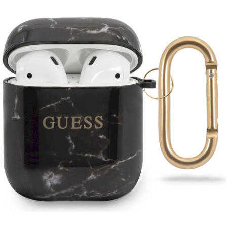 Guess GUACA2TPUMABK AirPods cover Marble Collection / black