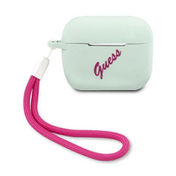 Guess GUACAPLSVSBF AirPods Pro cover Silicone Vintage / blue fuschia