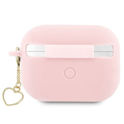 Guess GUAP2LSCHSP AirPods Pro 2 (2022/2023) cover Silicone Charm Heart Collection / pink