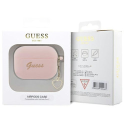 Guess GUAP2LSCHSP AirPods Pro 2 (2022/2023) cover Silicone Charm Heart Collection / pink