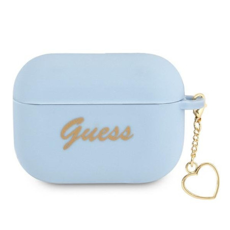 Guess GUAPLSCHSB AirPods Pro cover Silicone Charm Heart Collection / blue