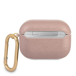 Guess GUAPSASMP AirPods Pro cover Saffiano Script Metal Collection / pink