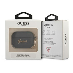 Guess GUAPSSSK AirPods Pro cover Silicone Vintage Script / black