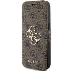 Guess GUBKP15L4GMGBR Book 4G Metal Logo for iPhone 15 Pro 6.1" / brown