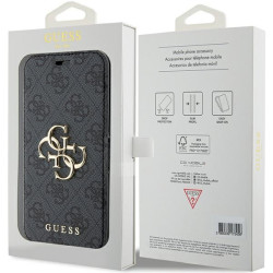 Guess GUBKP15L4GMGGR book 4G Metal Logo for iPhone 15 Pro 6.1" / grey