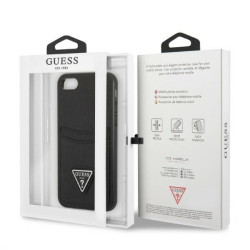 Guess GUHCI8PSATPK Saffiano Triangle Logo Hardcase for iPhone 7/8/SE 2020/SE 2022 / black