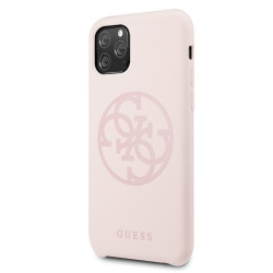 Guess GUHCN58LS4GLP Silicone 4G Tone On Tone Hard Case for iPhone 11 Pro / light pink
