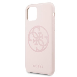 Guess GUHCN58LS4GLP Silicone 4G Tone On Tone Hard Case for iPhone 11 Pro / light pink