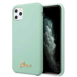 Guess GUHCN58LSLMGG Silicone Vintage Gold Logo Hard Case for iPhone 11 Pro / green