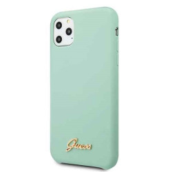 Guess GUHCN58LSLMGG Silicone Vintage Gold Logo Hard Case for iPhone 11 Pro / green