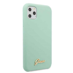 Guess GUHCN58LSLMGG Silicone Vintage Gold Logo Hard Case for iPhone 11 Pro / green