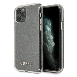 Guess GUHCN58PCGLSI Glitter Hardcase for iPhone 11 Pro / silver