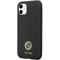 Guess GUHCN614DGPK Silicone Logo Strass 4G Hardcase for iPhone 11 / Xr 6.1" / black